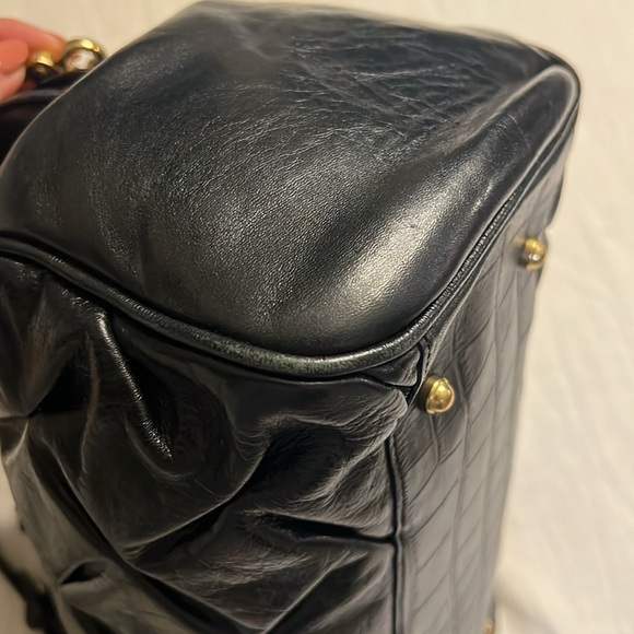 Black Brahmin quilted satchel with shoulder strap - Picture 10 of 12